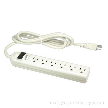 Power strip with American standard, with 6 socket outlets, PC + ABS plastic, extension cordNew